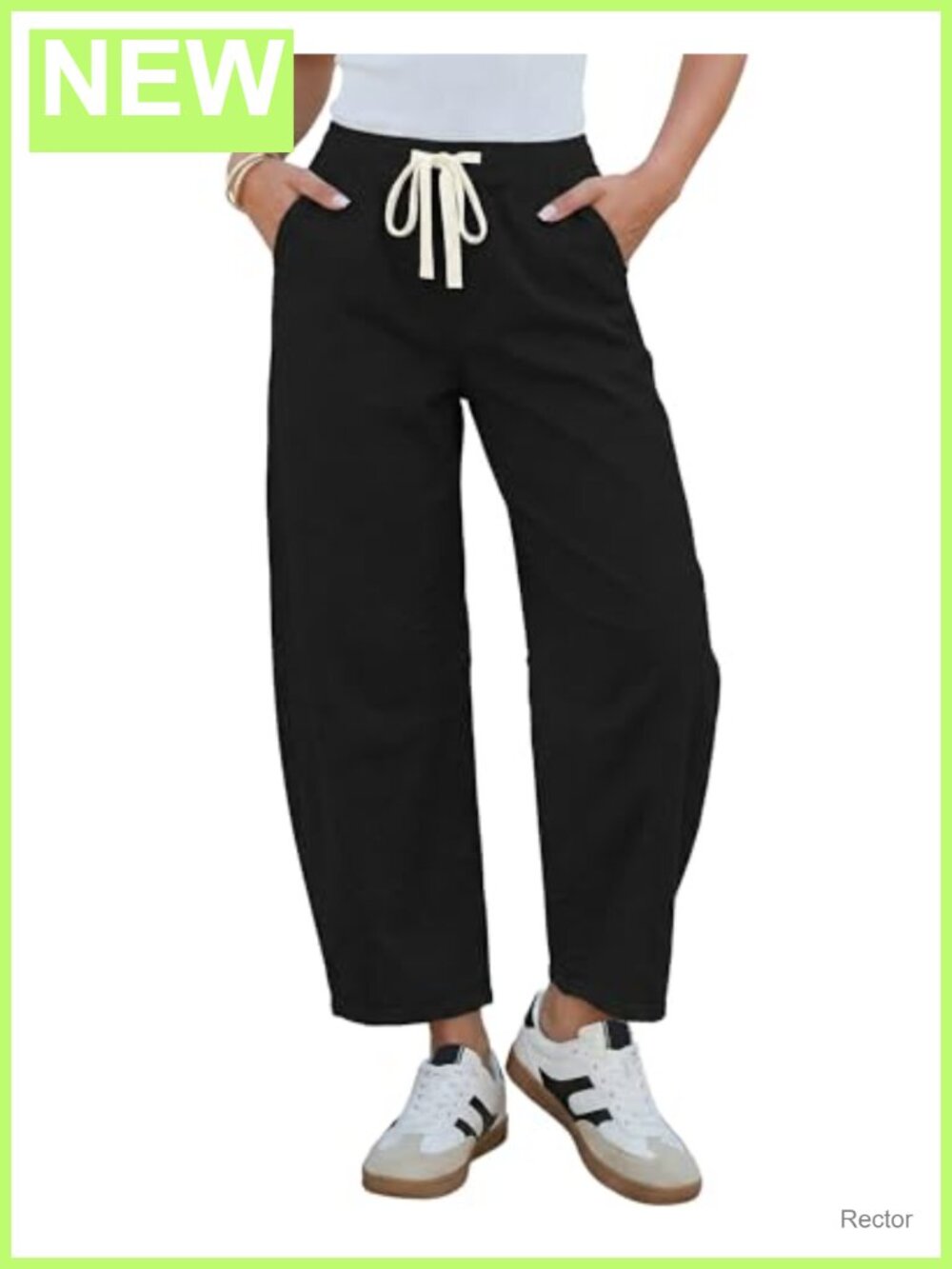 Barrel Jeans High Rise Pull On Elastic Waist Crop Denim Pants